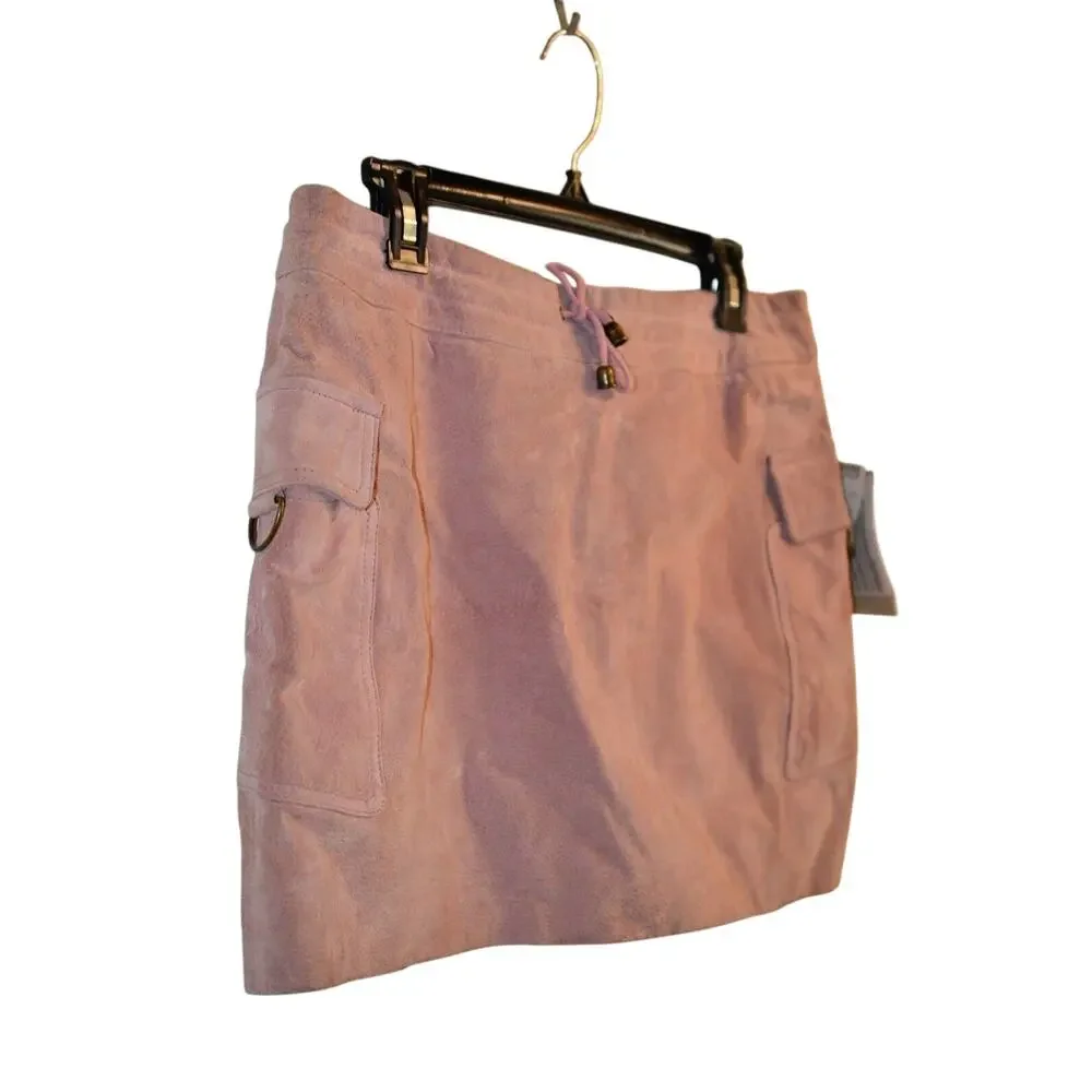 WILSONS LEATHER MAXIMA 12 Mini Skirt Mauve Pink Suede LINED NWT Rare